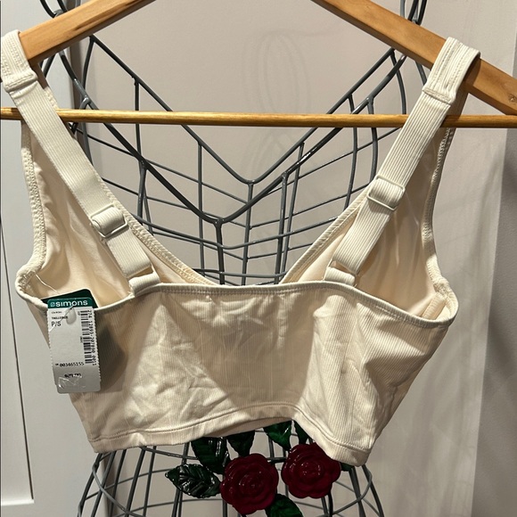 Simons Off-White Ribbed Top - Picture 4 of 6